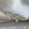 Wholesale Gold Plated Copper Fashion Retro Cute Sweet Style Pink Heart Shaped Butterfly Flower Opening Ring For Women