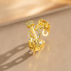 Wholesale Gold Plated Copper Geometric Light Luxury Style Open Hand Jewelry Hip Hop Ring Bracelet For Women