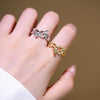Wholesale Gold Plated Copper Geometric Light Luxury Style Open Hand Jewelry Hip Hop Ring Bracelet For Women