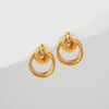 Wholesale Gold Plated Copper Geometric Multilayered Circle Earrings For Women Electroplated Simple Style
