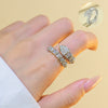 Wholesale Gold Plated Copper Geometric Snake Shaped Adjustable Ring Hand Jewelry For Women