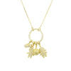 Wholesale Gold Plated Copper Round Pendant Key Ring Necklace For Women