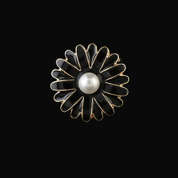 Wholesale Gold Plated Flower Shaped Electroplated Silk Scarf Buckle For Women