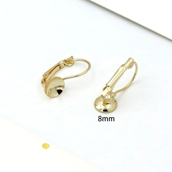 Wholesale Gold Plated French Buckle Ear Hook Accessories Electroplated Handmade Earring Material