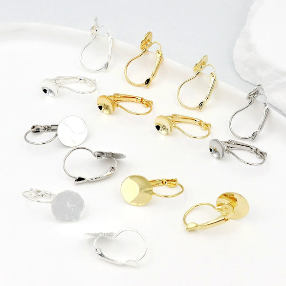 Wholesale Gold Plated French Buckle Ear Hook Accessories Electroplated Handmade Earring Material