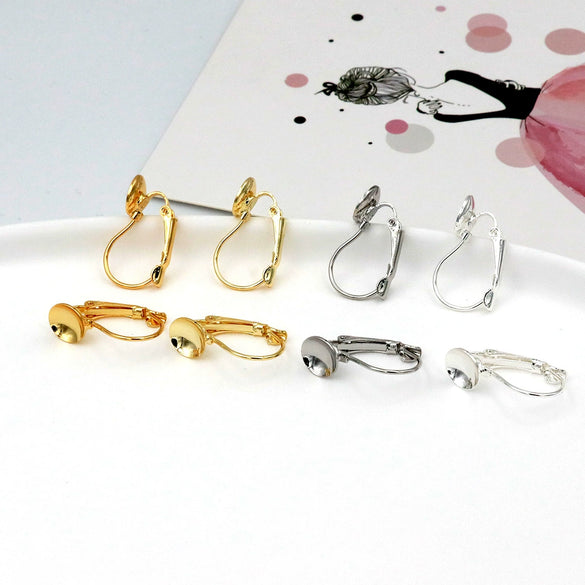 Wholesale Gold Plated French Buckle Ear Hook Accessories Electroplated Handmade Earring Material
