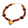 Wholesale Gold Plated Geometric And Heart Shape Acrylic Beaded Stainless Steel Pendant Necklace For Women