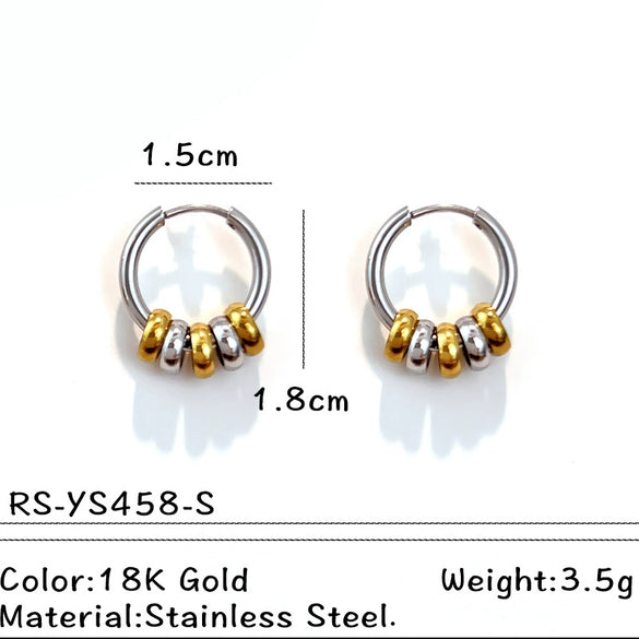 Wholesale Gold Plated Geometric Color Matching Stainless Steel Earrings For Women