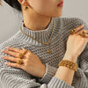 Wholesale Gold Plated Geometric Stainless Steel And Titanium Steel Jewelry For Women Necklace Bracelet Ring