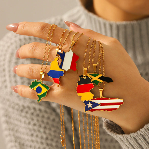 Wholesale Gold Plated Geometric Stainless Steel And Titanium Steel Necklace For Unisex