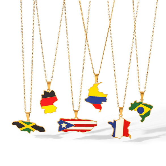 Wholesale Gold Plated Geometric Stainless Steel And Titanium Steel Necklace For Unisex