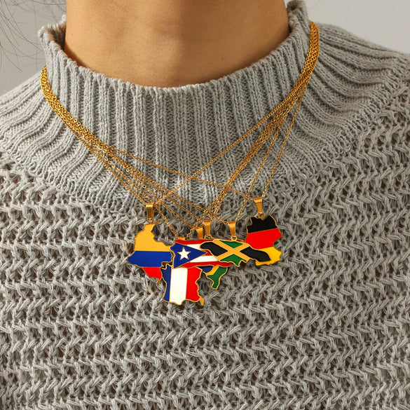 Wholesale Gold Plated Geometric Stainless Steel And Titanium Steel Necklace For Unisex