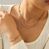 Wholesale Gold Plated Geometric Stainless Steel Bead Chain Necklaces And Bracelets For Women