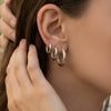Wholesale Gold Plated Geometric Stainless Steel Hoop Earrings For Women Light Luxury Minimalist Niche Style