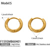 Wholesale Gold Plated Geometric Stainless Steel Hoop Earrings For Women Light Luxury Minimalist Niche Style