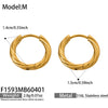 Wholesale Gold Plated Geometric Stainless Steel Hoop Earrings For Women Light Luxury Minimalist Niche Style