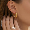 Wholesale Gold Plated Geometric Stainless Steel Hoop Earrings For Women Light Luxury Minimalist Niche Style