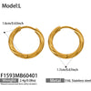 Wholesale Gold Plated Geometric Stainless Steel Hoop Earrings For Women Light Luxury Minimalist Niche Style