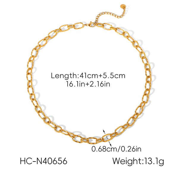 Wholesale Gold Plated Geometric Stainless Steel Oshaped Chain Necklace For Women