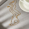 Wholesale Gold Plated Geometric Zircon Stainless Steel Necklace And Bracelet For Women