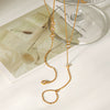 Wholesale Gold Plated Geometric Zircon Stainless Steel Necklace And Bracelet For Women