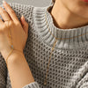 Wholesale Gold Plated Geometric Zircon Stainless Steel Necklace And Bracelet For Women