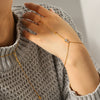 Wholesale Gold Plated Geometric Zircon Stainless Steel Necklace And Bracelet For Women