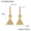Wholesale Gold Plated 18K Gold Inlaid Zircon Stainless Steel Geometric Heart Shape And Bow Tie Earrings For Women