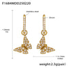 Wholesale Gold Plated 18K Gold Inlaid Zircon Stainless Steel Geometric Heart Shape And Bow Tie Earrings For Women