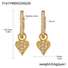 Wholesale Gold Plated 18K Gold Inlaid Zircon Stainless Steel Geometric Heart Shape And Bow Tie Earrings For Women