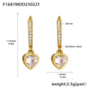 Wholesale Gold Plated 18K Non Fading Stainless Steel Earrings With Inlaid Zircon Geometric And Heart Shape For Women