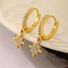 Wholesale Gold Plated 18K Non Fading Stainless Steel Earrings With Inlaid Zircon Geometric And Heart Shape For Women