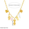 Wholesale Gold Plated Multi Element Pendant Necklace With Cartoon Bear Musical Note Crown Love Pendant Stainless Steel For Women