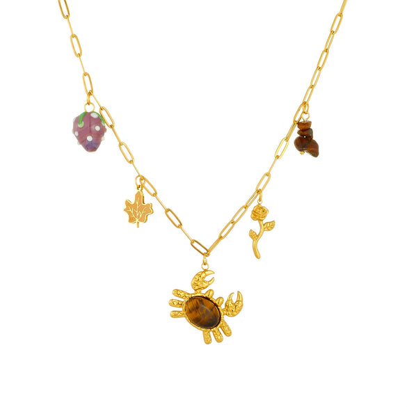 Wholesale Gold Plated Stainless Steel Animal Zodiac Pendant Necklace For Women