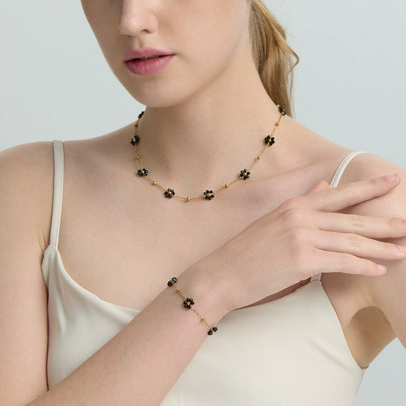 Wholesale Gold Plated Stainless Steel Daisy Flower Jewelry Set For Women