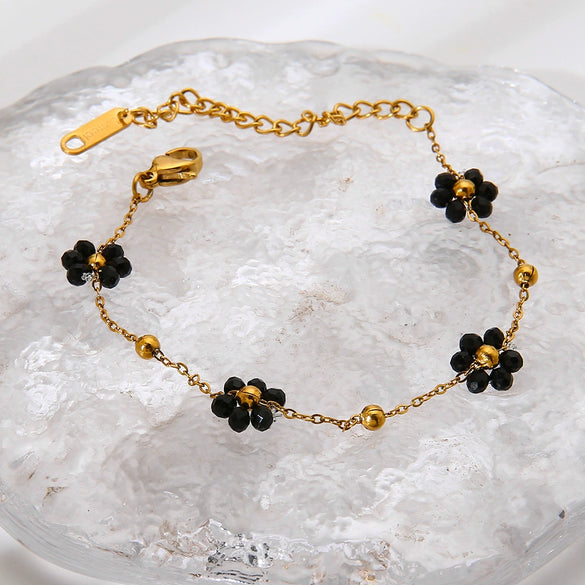 Wholesale Gold Plated Stainless Steel Daisy Flower Jewelry Set For Women