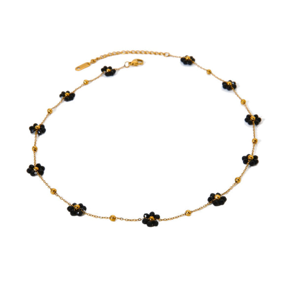Wholesale Gold Plated Stainless Steel Daisy Flower Jewelry Set For Women