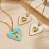 Wholesale Gold Plated Stainless Steel Double Heart Pendant Box Chain Necklace For Women