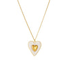 Wholesale Gold Plated Stainless Steel Double Heart Pendant Box Chain Necklace For Women