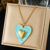 Wholesale Gold Plated Stainless Steel Double Heart Pendant Box Chain Necklace For Women
