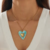 Wholesale Gold Plated Stainless Steel Double Heart Pendant Box Chain Necklace For Women