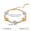 Wholesale Gold Plated Stainless Steel Flower Bracelet And Necklace For Women In Ins Style