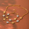 Wholesale Gold Plated Stainless Steel Flower Bracelet And Necklace For Women In Ins Style