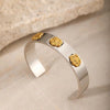Wholesale Gold Plated Stainless Steel Flower Open Bracelet With Minimalist Design