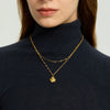 Wholesale Gold Plated Stainless Steel Flower Shape Pendant Necklace For Women