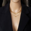 Wholesale Gold Plated Stainless Steel Flower Stacked Double Snake Bone Chain Clavicle Necklace With Electroplating And Niche Design