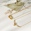 Wholesale Gold Plated Stainless Steel Geometric Cross Pendant Irregular Chain Necklace For Women Ins Style Minimalist
