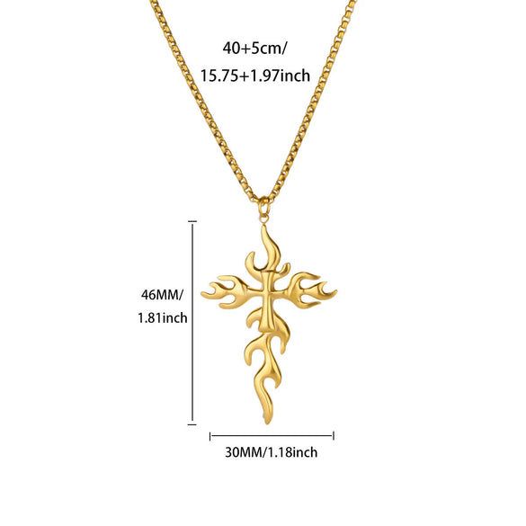 Wholesale Gold Plated Stainless Steel Geometric Eye Cross Portrait Heart Pendant Necklace For Unisex