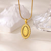 Wholesale Gold Plated Stainless Steel Geometric Eye Cross Portrait Heart Pendant Necklace For Unisex