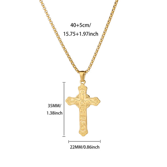 Wholesale Gold Plated Stainless Steel Geometric Eye Cross Portrait Heart Pendant Necklace For Unisex